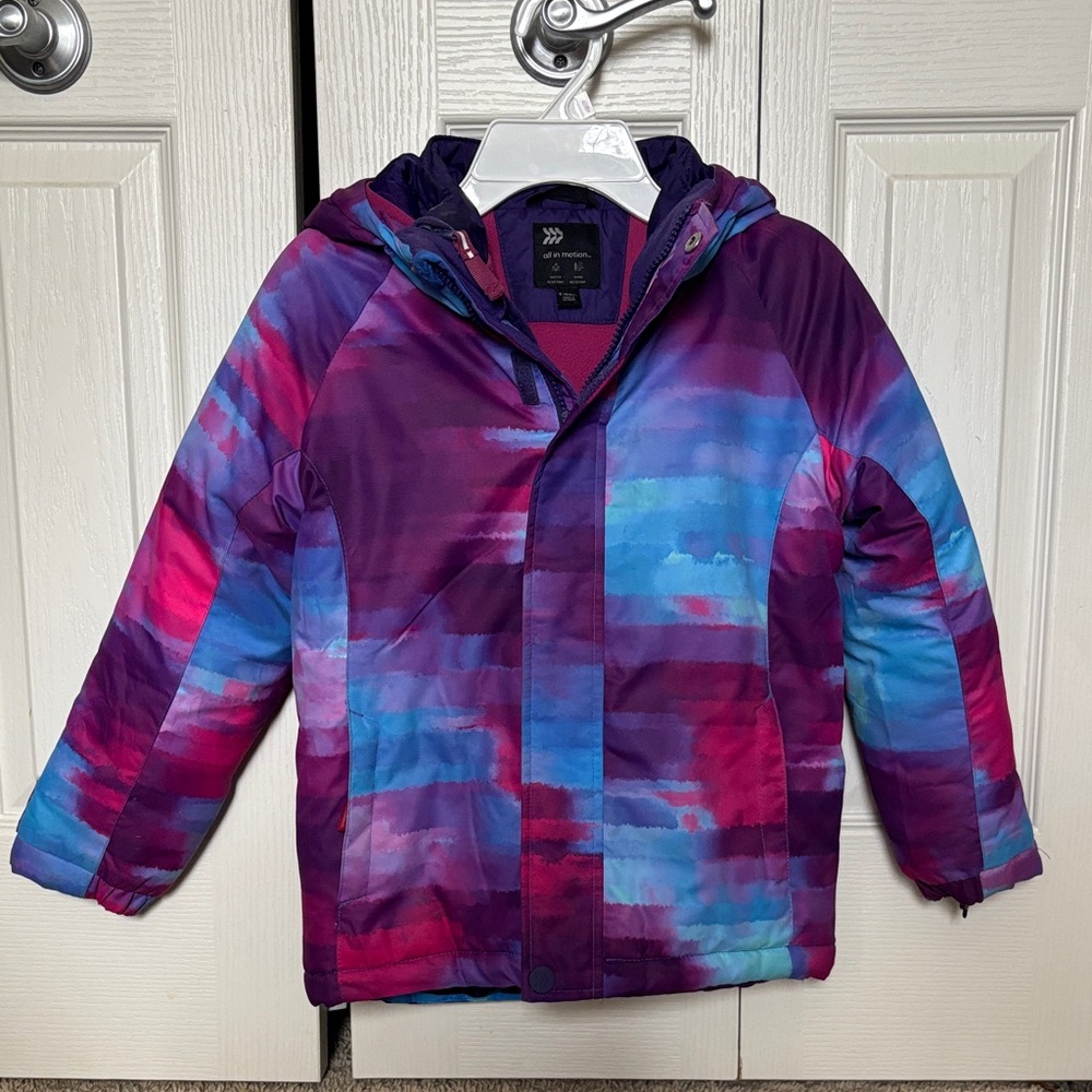 All-In-Motion S(6/6x) Children's Purple Water-Resistant Jacket w/Hood